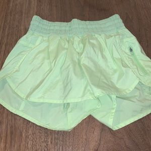 Neon green lululemon tracker short IV size 8